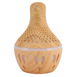 300ml Wood Grain Humidifier USB Powered Aroma Diffuser Humidifier with Ambient Night Light 2 Petal Hollow Shape - 45-Degree Angle