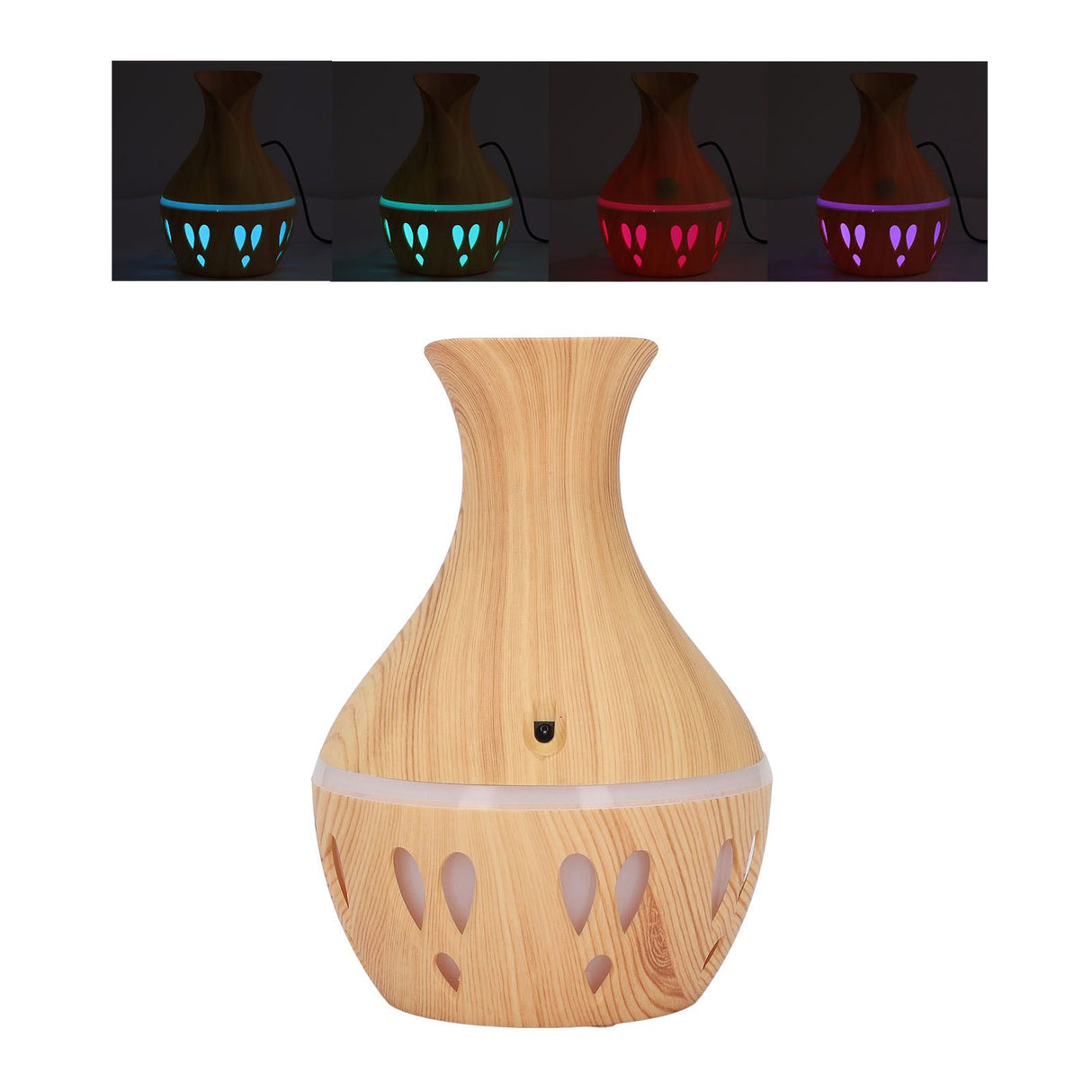 300ml Essential Oil Diffuser Wood Grain USB Powered 7 Colors LED Low Noise Mist Humidifier for Bedroom Office