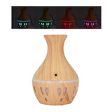 300ml Essential Oil Diffuser Wood Grain USB Powered 7 Colors LED Low Noise Mist Humidifier for Bedroom Office - Close-Up Angle