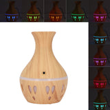 300ml Essential Oil Diffuser Wood Grain USB Powered 7 Colors LED Low Noise Mist Humidifier for Bedroom Office - Low Angle