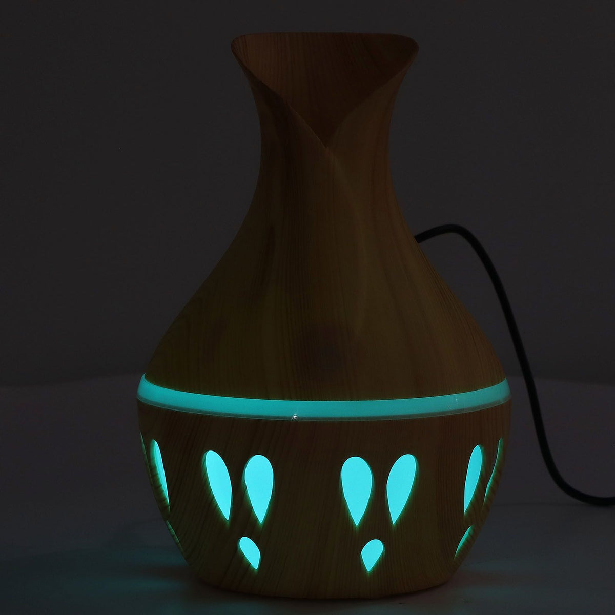 300ml Essential Oil Diffuser Wood Grain USB Powered 7 Colors LED Low Noise Mist Humidifier for Bedroom Office
