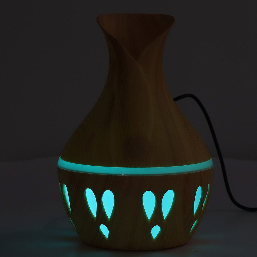 300ml Essential Oil Diffuser Wood Grain USB Powered 7 Colors LED Low Noise Mist Humidifier for Bedroom Office