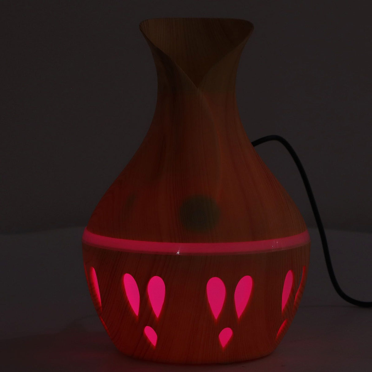 300ml Essential Oil Diffuser Wood Grain USB Powered 7 Colors LED Low Noise Mist Humidifier for Bedroom Office