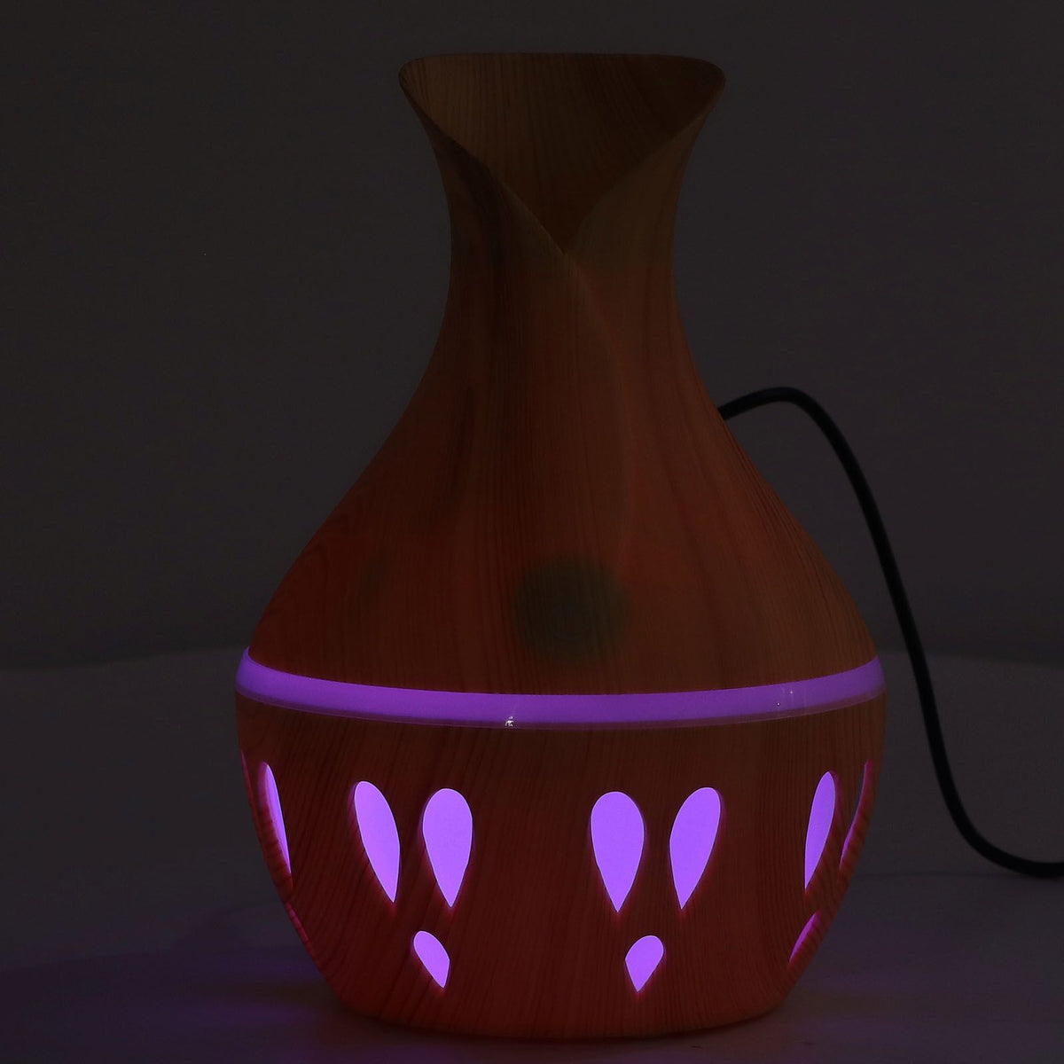 300ml Essential Oil Diffuser Wood Grain USB Powered 7 Colors LED Low Noise Mist Humidifier for Bedroom Office