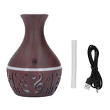 Aromatherapy Diffuser 300ml USB Powered Wood Grain Ultra Quiet LED Night Light Desk Humidifier for Home Office Hotel