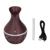 Aromatherapy Diffuser 300ml USB Powered Wood Grain Ultra Quiet LED Night Light Desk Humidifier for Home Office Hotel