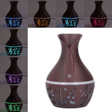 Aromatherapy Diffuser 300ml USB Powered Wood Grain Ultra Quiet LED Night Light Desk Humidifier for Home Office Hotel