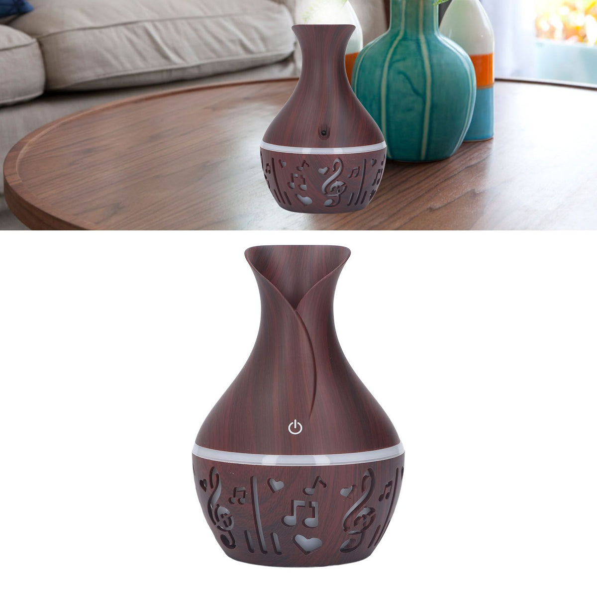 Aromatherapy Diffuser 300ml USB Powered Wood Grain Ultra Quiet LED Night Light Desk Humidifier for Home Office Hotel