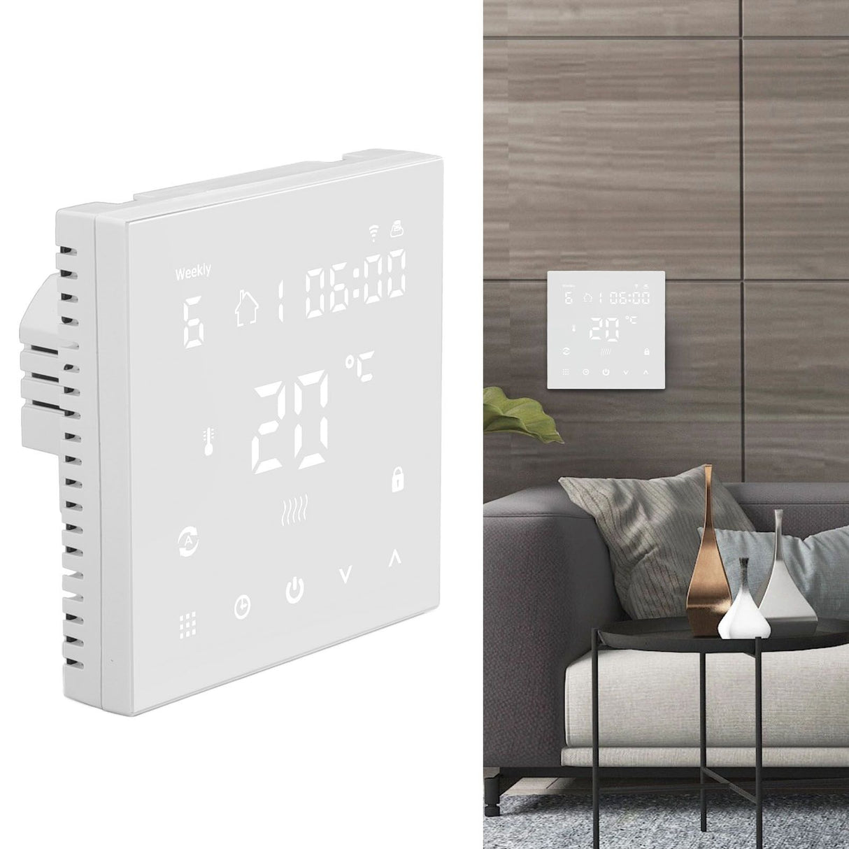 Smart Thermostat Touch Screen WiFi Timing Switch Mobile Phone Control Digital Display Thermostat 90‑240V