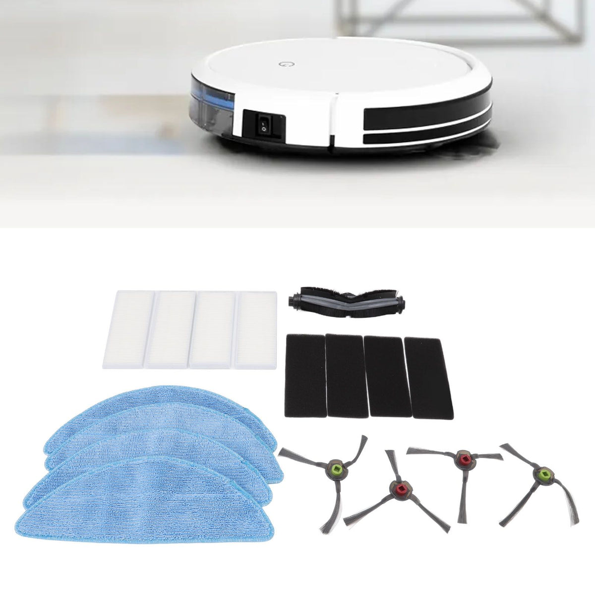 Sweeper Main Side Brush with Filter and Mopping Cloths Robot Vacuum Cleaner Replacement Set for Yeedi K600 K700 K680