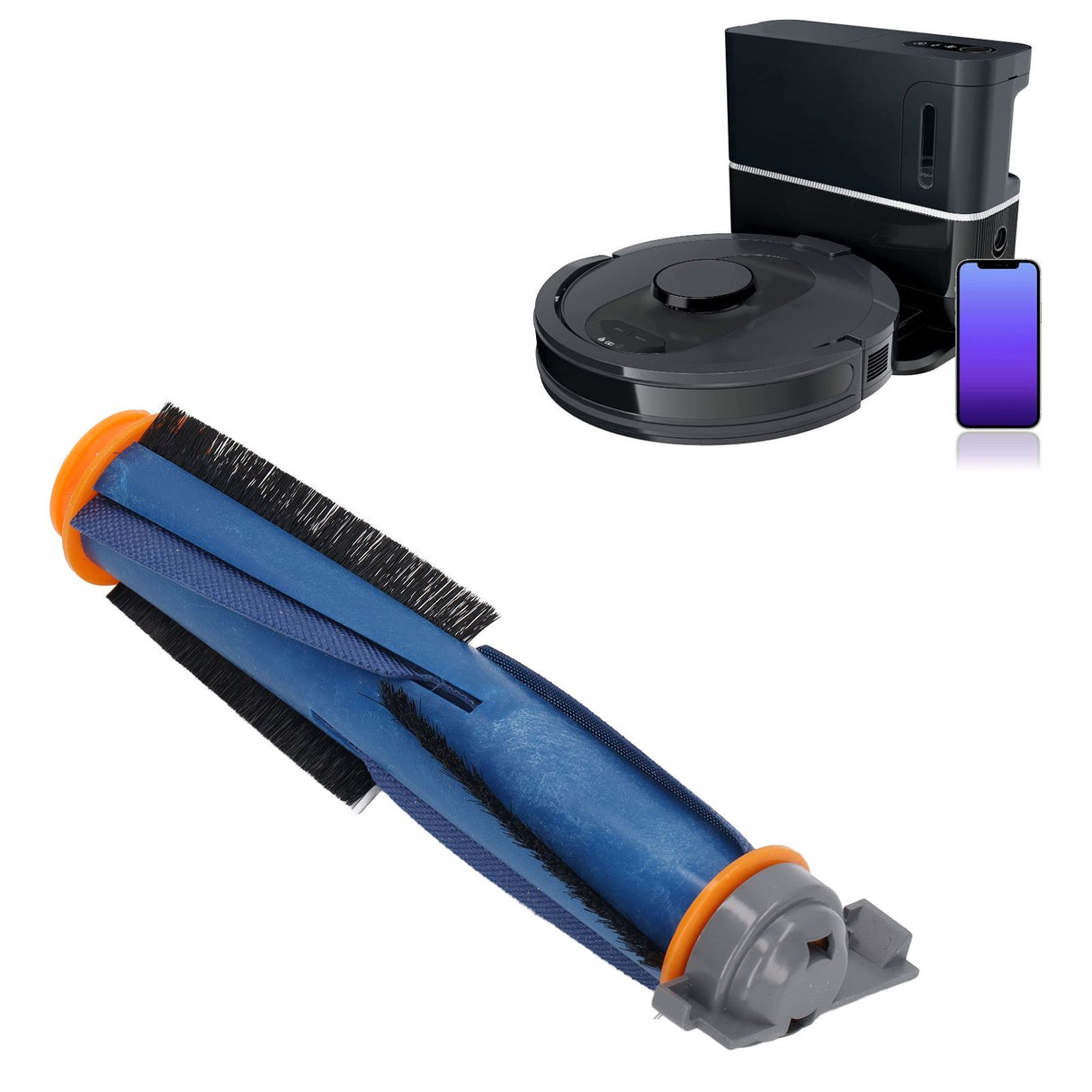 Sweeping Robot Main Brush ABS and Rubber Blue Roller Brush for Shark AV2501AE AV2502AE Replacement Maintain
