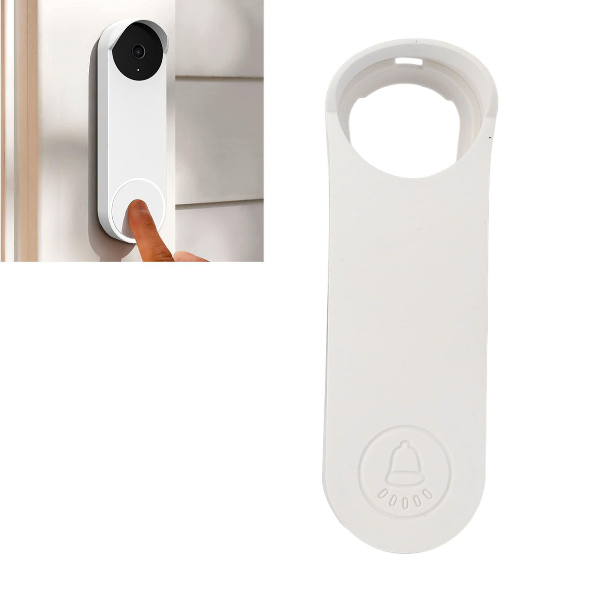 Doorbell Silicone Case for GoogleNest Doorbell Protective Cover Dustproof Cover Accessories White