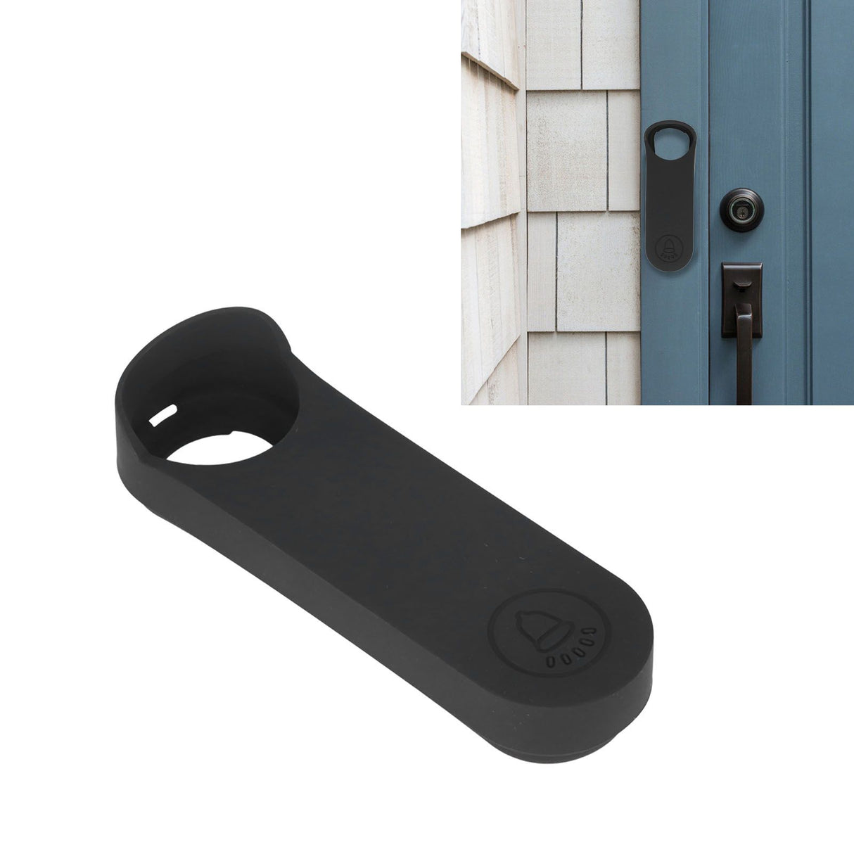 Doorbell Silicone Case for GoogleNest Doorbell Protective Cover Dustproof Cover Accessories Black