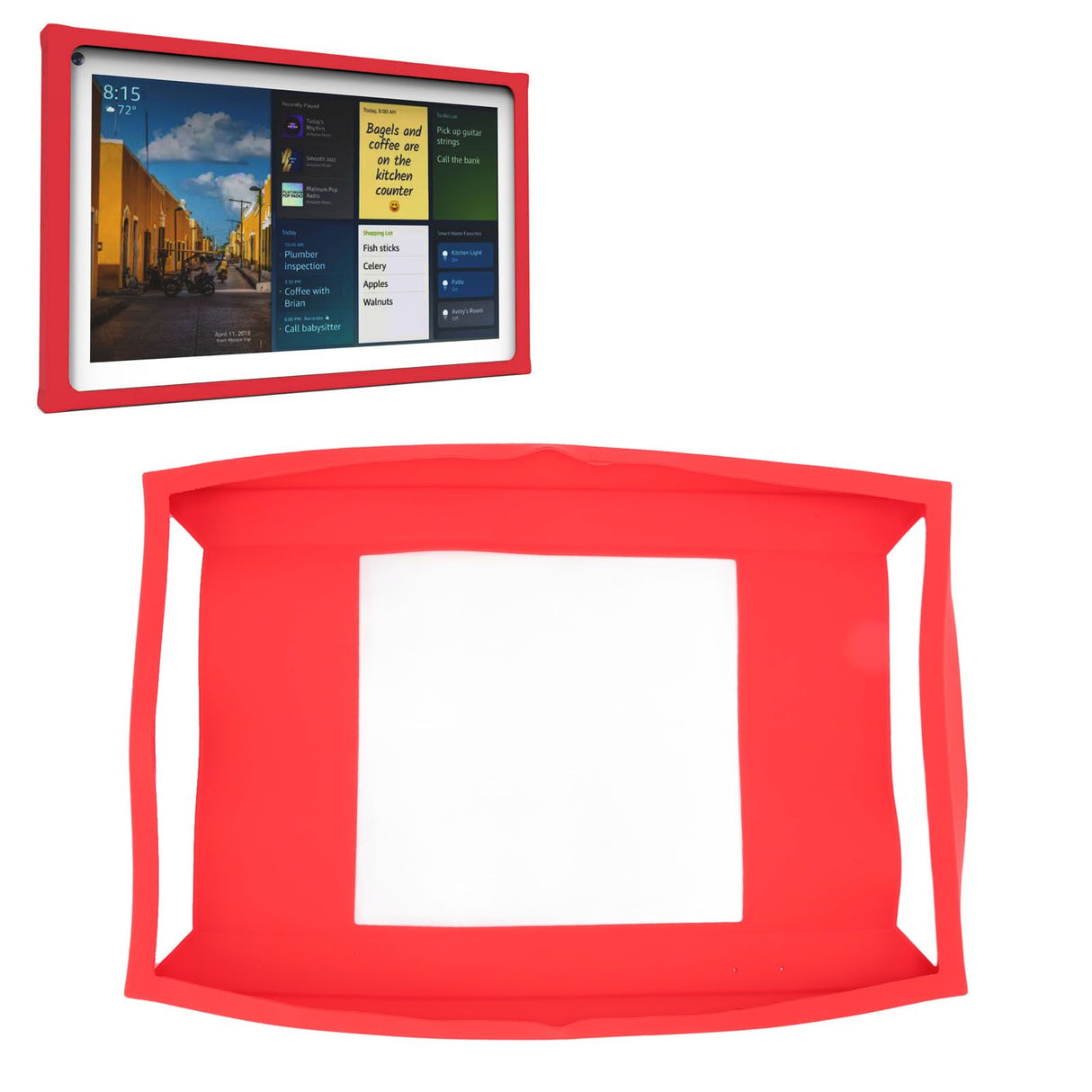 Silicone Protective Case Dustproof Waterproof Dropproof Cover Case for Show 15 Smart Display Red