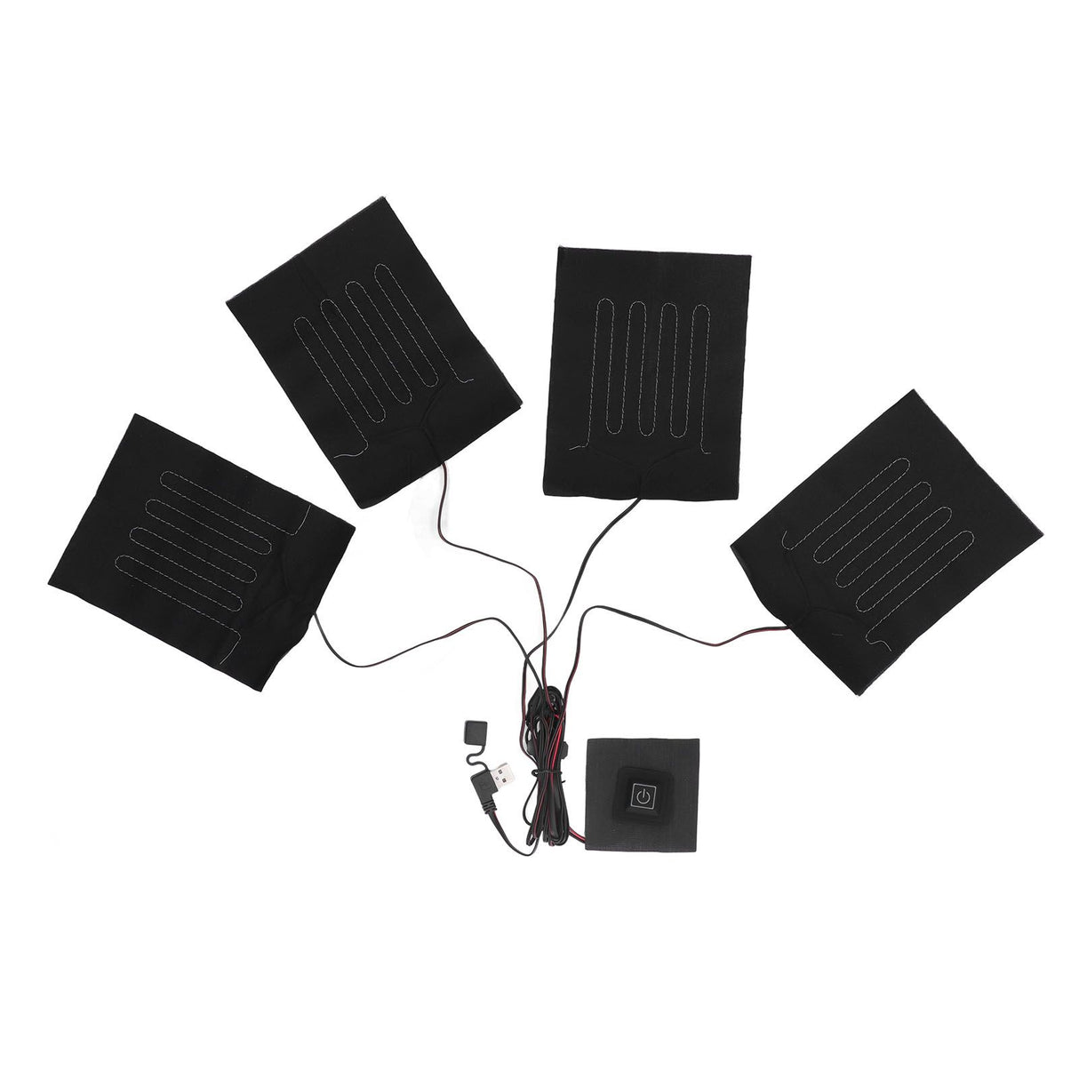 Heating Cloth Heater Waterproof 3 Gears Composite Fiber with Four Pieces USB Powered Clothes Heating Pad for Winter