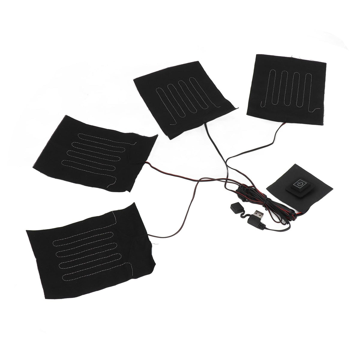 Heating Cloth Heater Waterproof 3 Gears Composite Fiber with Four Pieces USB Powered Clothes Heating Pad for Winter