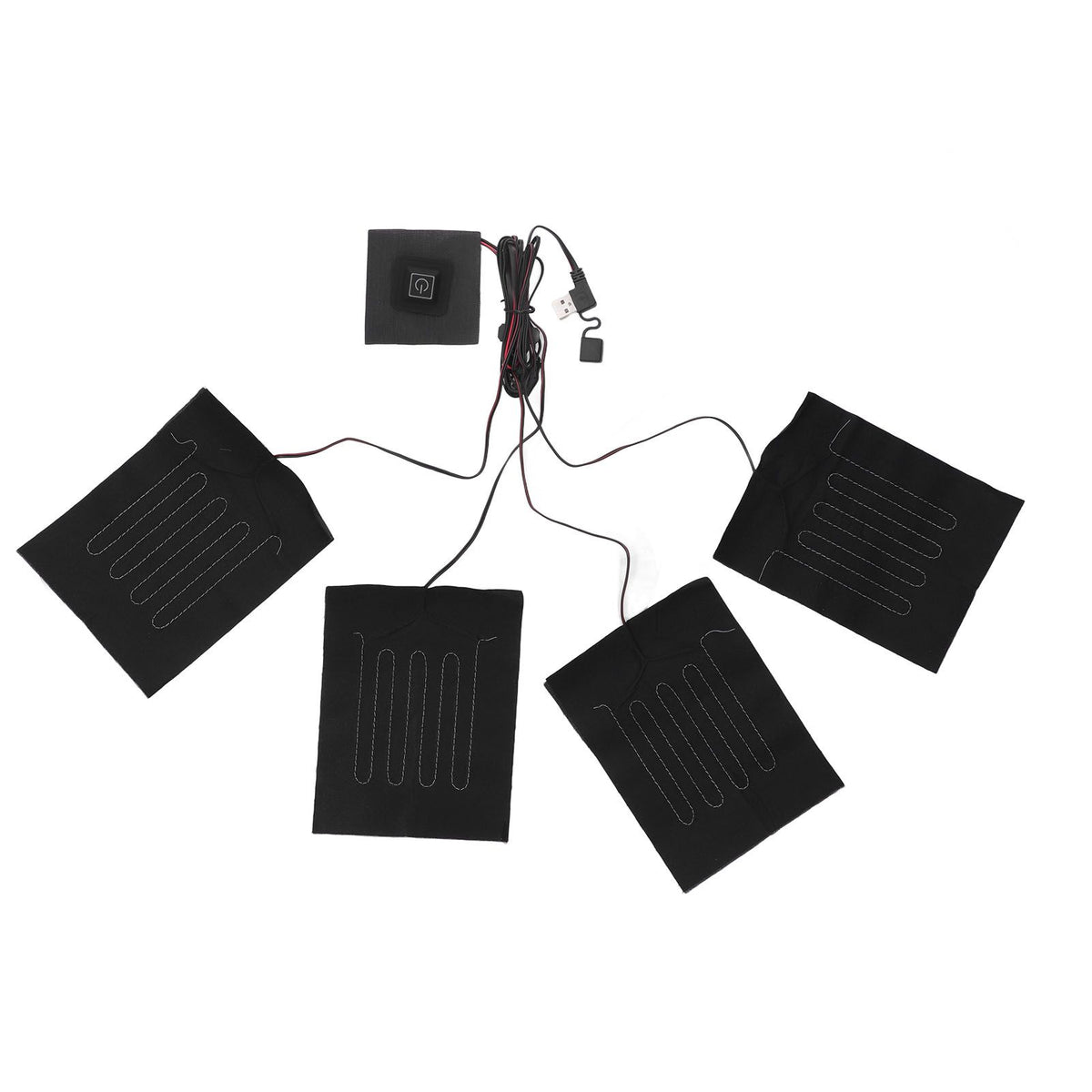 Heating Cloth Heater Waterproof 3 Gears Composite Fiber with Four Pieces USB Powered Clothes Heating Pad for Winter