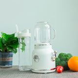 Mini Blender with Double Cup Retro Shake and Ice Crush Maker Countertop Juice Blender with Stainless Steel Blades CN Plug