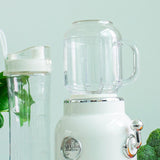 Mini Blender with Double Cup Retro Shake and Ice Crush Maker Countertop Juice Blender with Stainless Steel Blades CN Plug - Side View