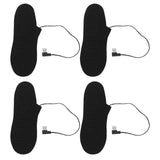4 Pcs Electric Heated Insoles Foot Warmers USB Rechargeable High Temperature for Winter Outdoor Activities
