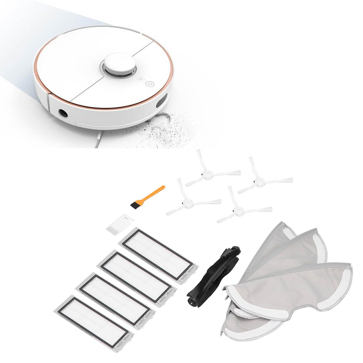 Sweeping Robot Replacement Kit for 360 S7 S5 Sweeper Roll Brush Side Brush Filter Mop Kit