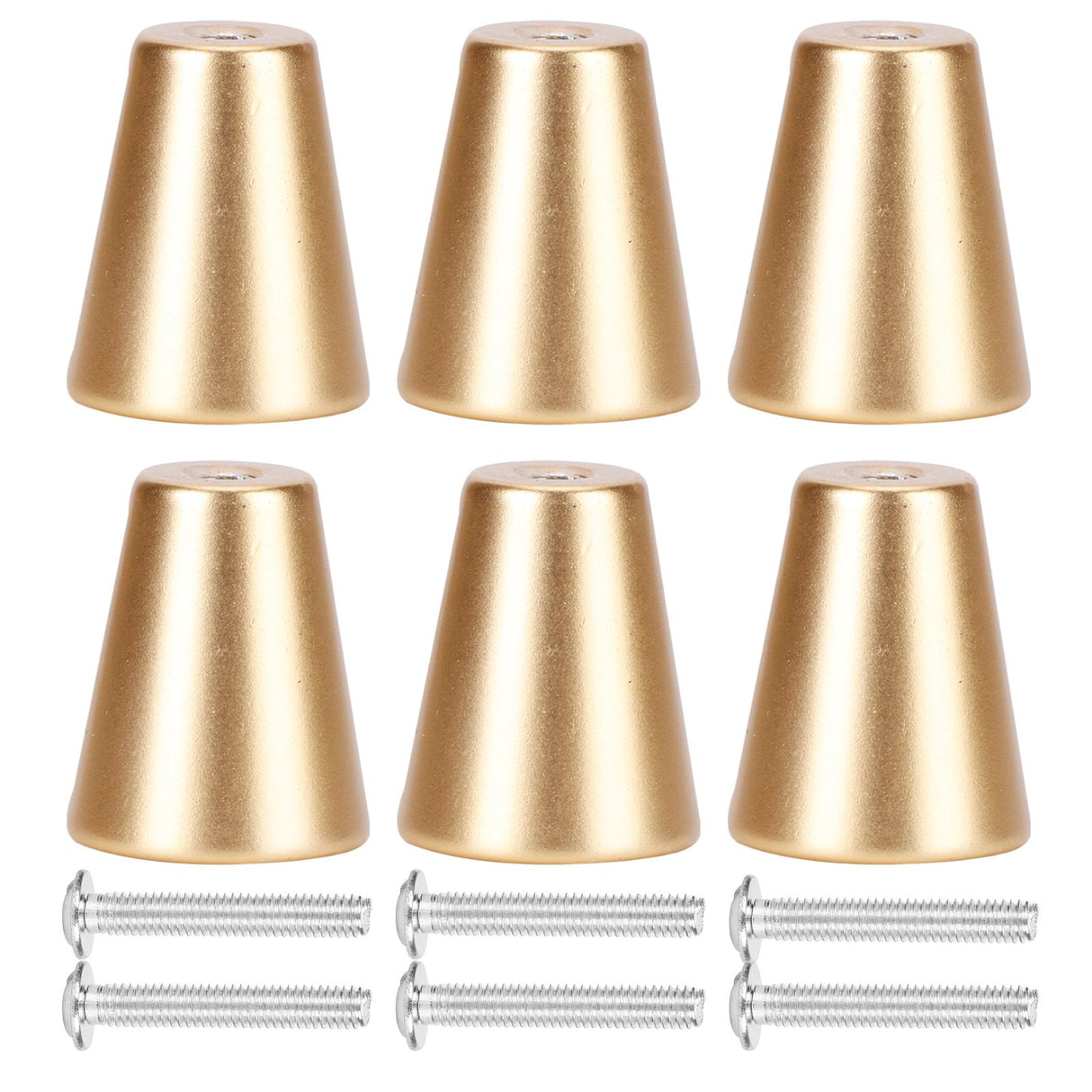 6 Sets Gold Drawer Handle Space Aluminum European Style Handle Furniture Replacement PartsRound Single Hole