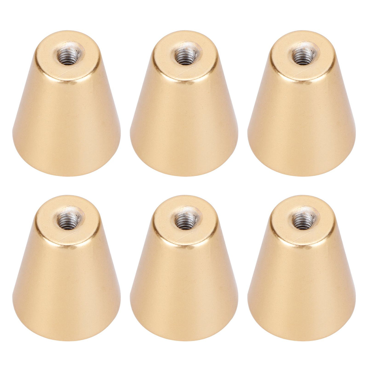 6 Sets Gold Drawer Handle Space Aluminum European Style Handle Furniture Replacement PartsRound Single Hole
