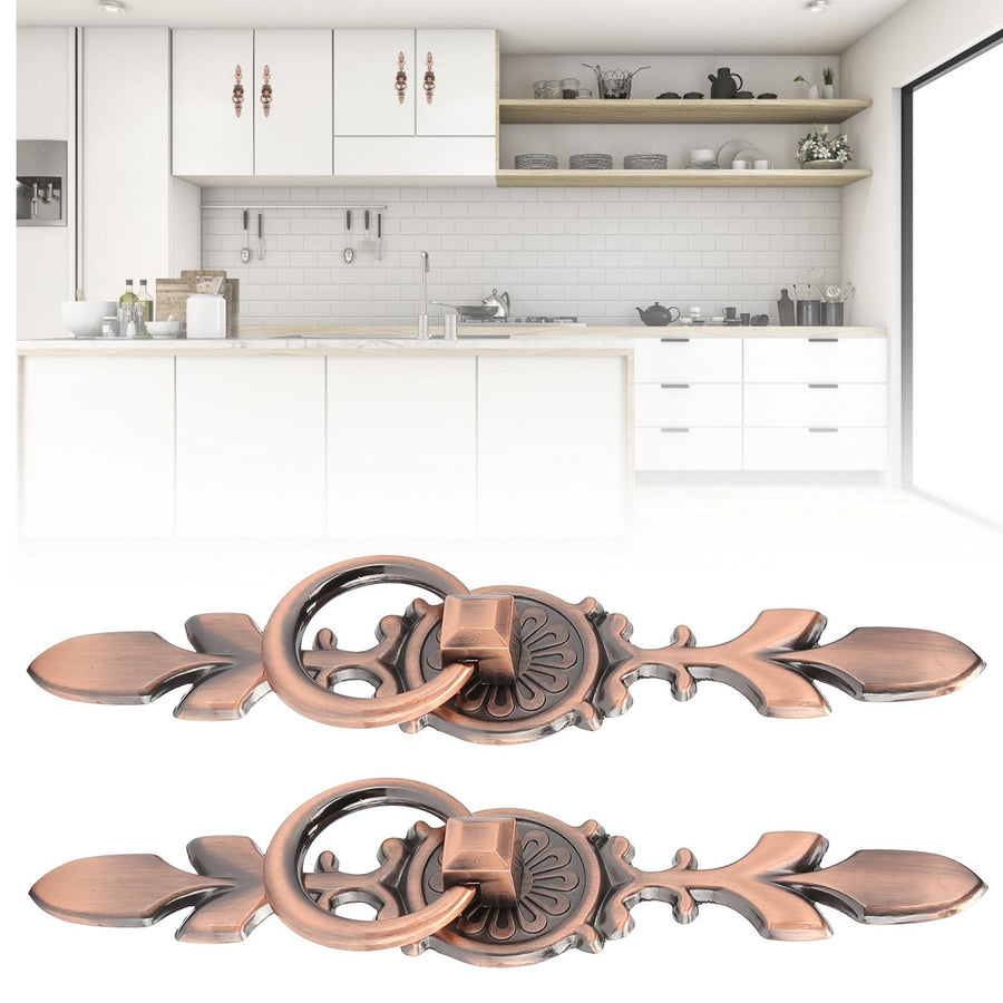 2 Sets Ring Pull Round Single Hole Handles Knob for Kitchen Cabinet Cupboard Door Drawer231 Large Antique Copper