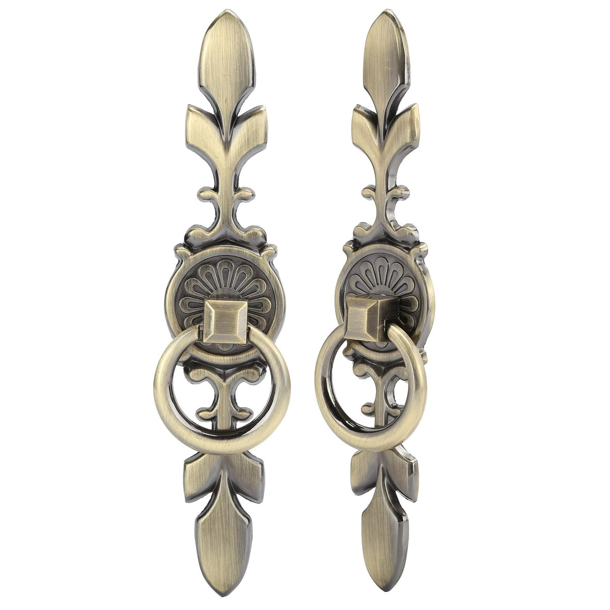 2 Sets Ring Pull Round Single Hole Handles Knob for Kitchen Cabinet Cupboard Door Drawer231 Large Antique Bronze