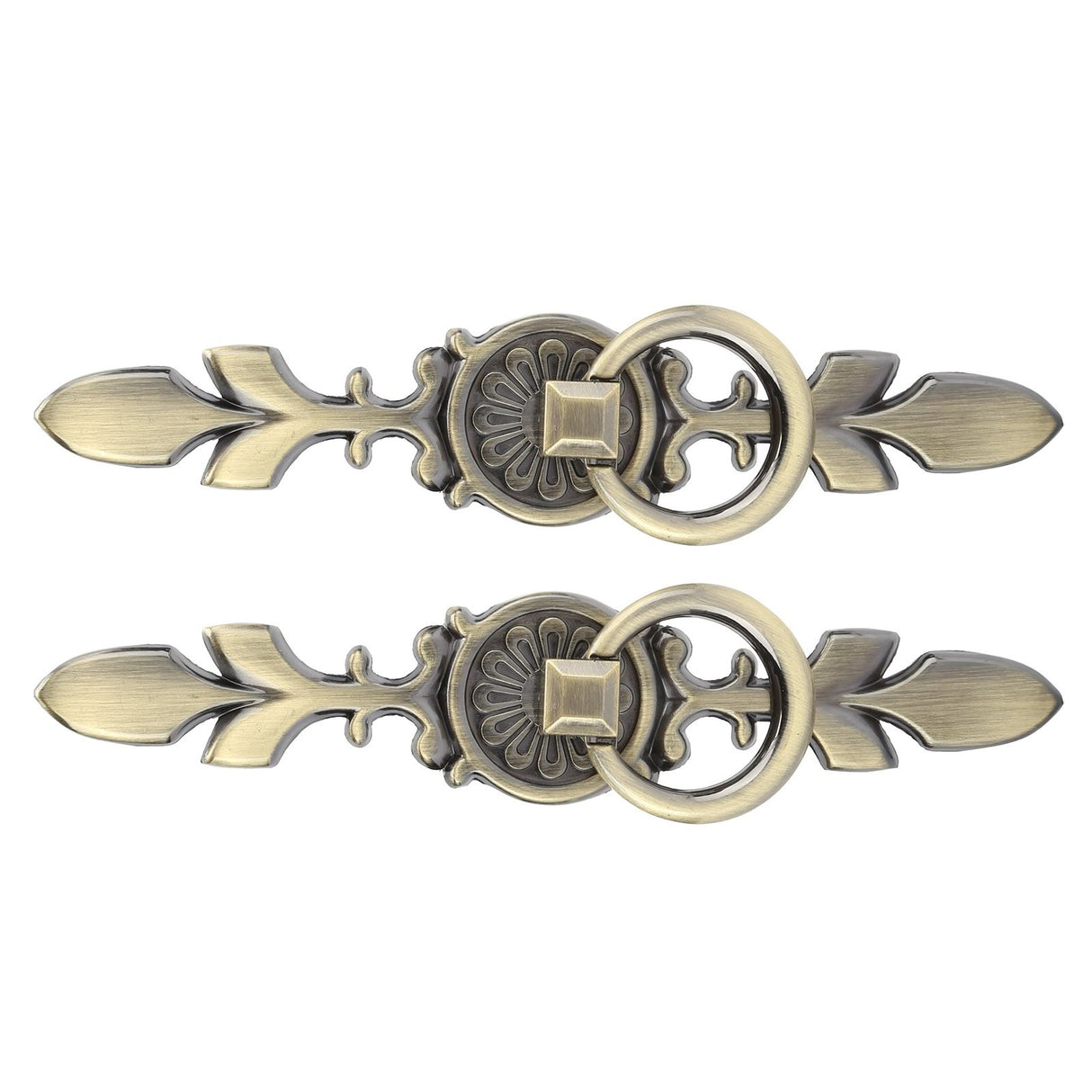2 Sets Ring Pull Round Single Hole Handles Knob for Kitchen Cabinet Cupboard Door Drawer231 Large Antique Bronze