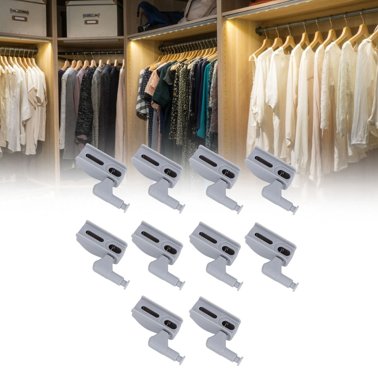 10Set Hinge LED Sensor Light Set Home Cabinet Cupboard Closet Drawer Induction LampWarm Light
