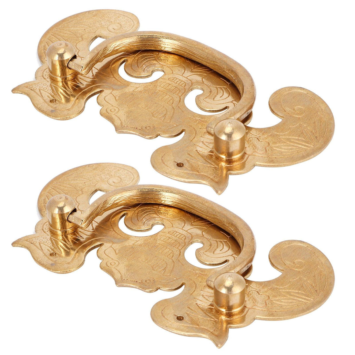2 Sets Retro Style Handle Bat‑Shape Antique Furniture Hardware Handle for Wooden Cupboard Door