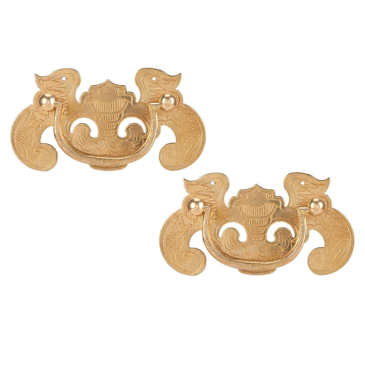 2 Sets Retro Style Handle Bat‑Shape Antique Furniture Hardware Handle for Wooden Cupboard Door
