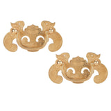 2 Sets Retro Style Handle Bat‑Shape Antique Furniture Hardware Handle for Wooden Cupboard Door