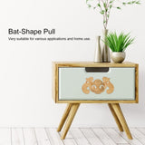 2 Sets Retro Style Handle Bat‑Shape Antique Furniture Hardware Handle for Wooden Cupboard Door