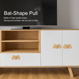 2 Sets Retro Style Handle Bat‑Shape Antique Furniture Hardware Handle for Wooden Cupboard Door - Extra Image