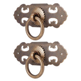2 Sets 90mm Drawer Horizontal Handle Copper Antique Hollow Cabinet Handle Pull Furniture Parts - Side View