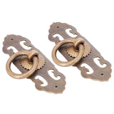 2 Sets 90mm Drawer Horizontal Handle Copper Antique Hollow Cabinet Handle Pull Furniture Parts - Top-Down View