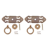 2 Sets 90mm Drawer Horizontal Handle Copper Antique Hollow Cabinet Handle Pull Furniture Parts