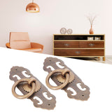 2 Sets 90mm Drawer Horizontal Handle Copper Antique Hollow Cabinet Handle Pull Furniture Parts