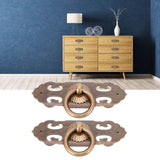 2 Sets 90mm Drawer Horizontal Handle Copper Antique Hollow Cabinet Handle Pull Furniture Parts - Extra Image