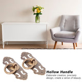 2 Sets 90mm Drawer Horizontal Handle Copper Antique Hollow Cabinet Handle Pull Furniture Parts - Extra Image