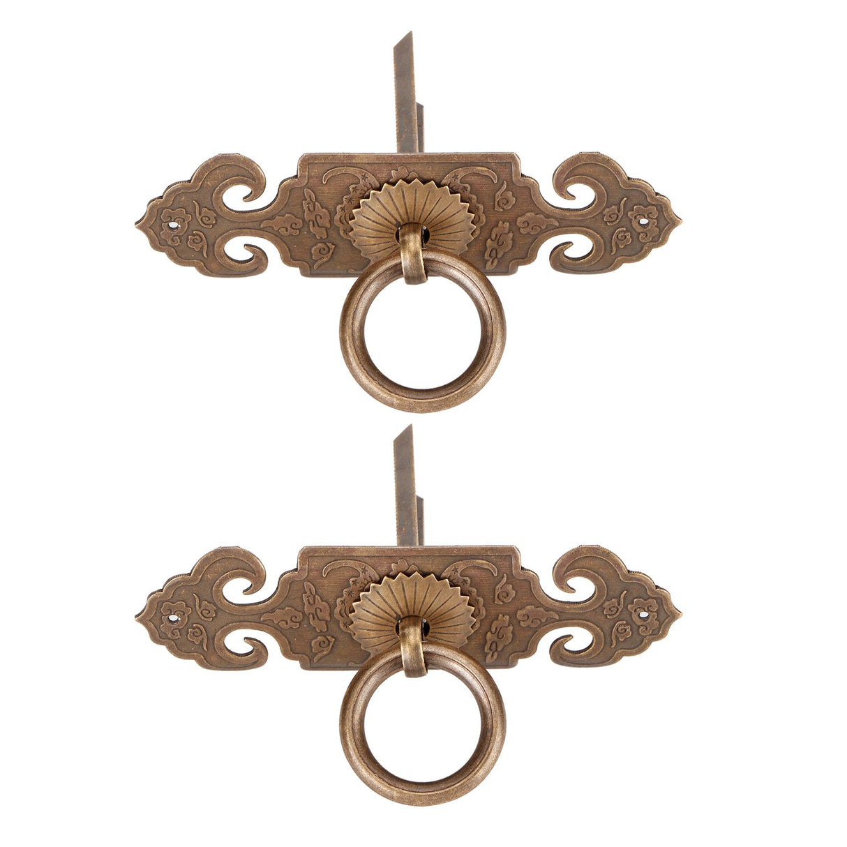 2 Sets Bat‑Shaped Handle Copper Antique Decorative Drawer Door Handle Knob for Shoe Cabinet