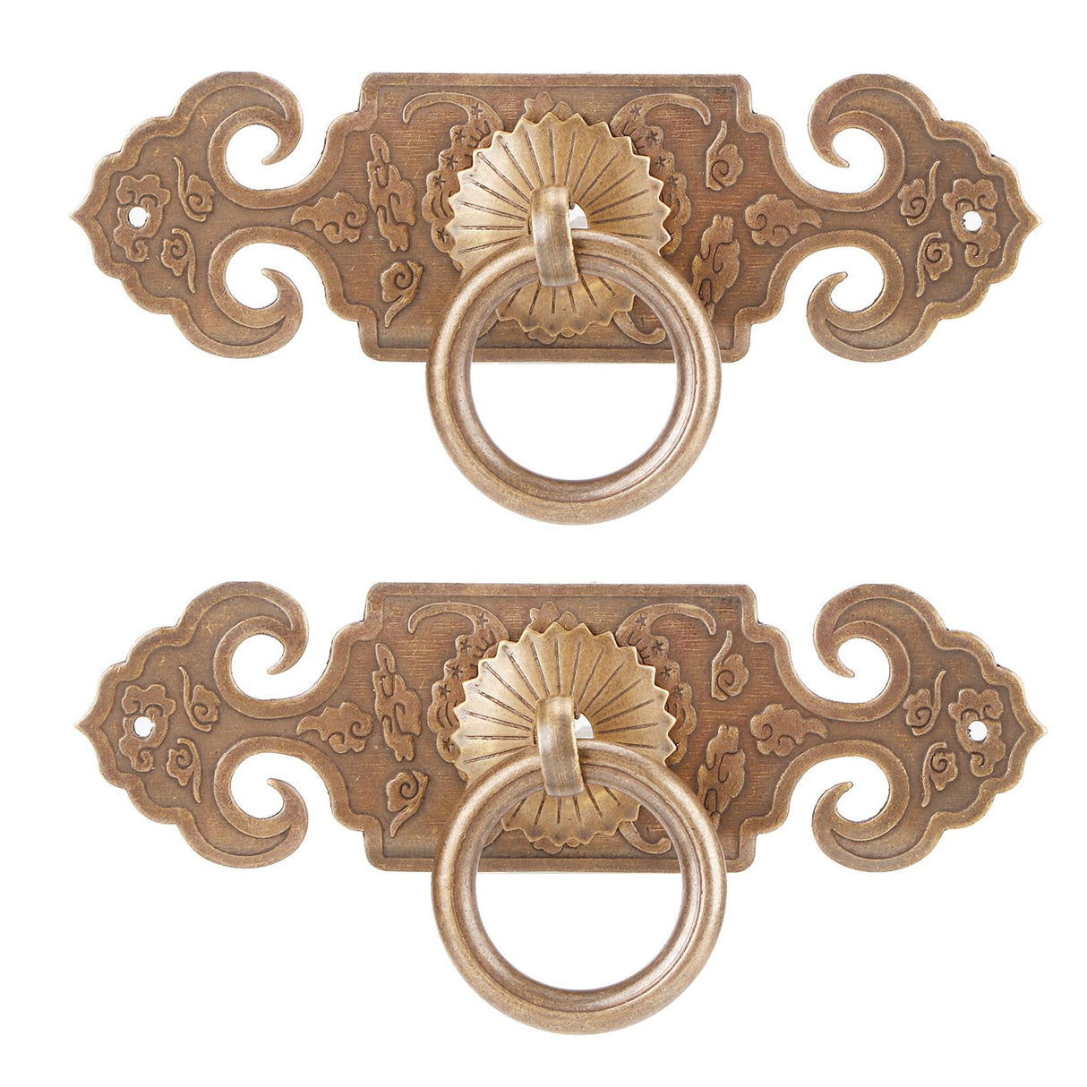 2 Sets Bat‑Shaped Handle Copper Antique Decorative Drawer Door Handle Knob for Shoe Cabinet