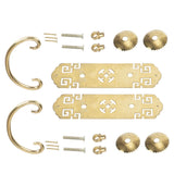 2 Sets Chinese Style Handle Antique Horizontal Drawer Bookstand Wardrobe Cabinet Door Handle - Front View