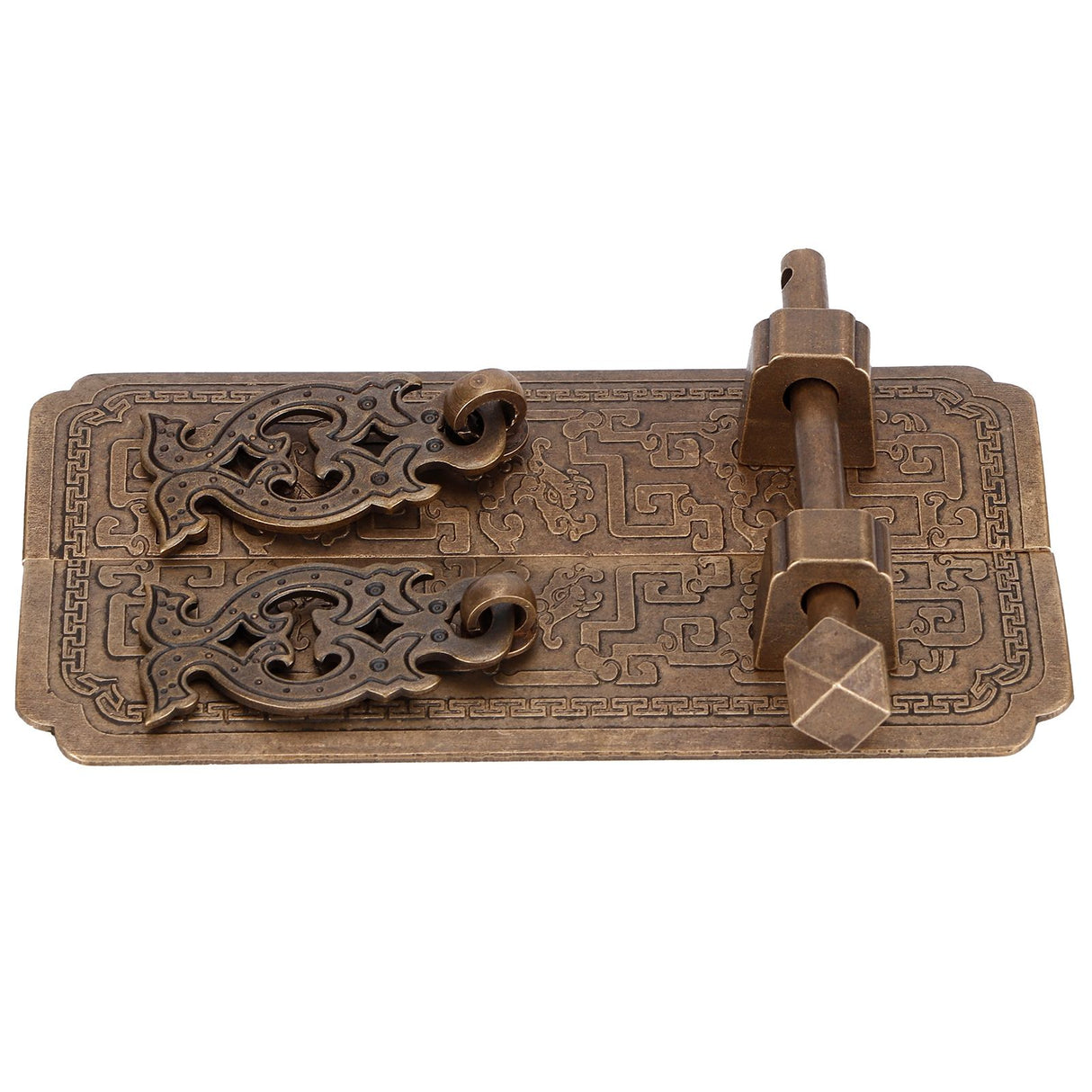 Door Handle Set Chinese Style Antique Copper Pull Handles Cabinet Wardrobe Accessory