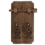 Door Handle Set Chinese Style Antique Copper Pull Handles Cabinet Wardrobe Accessory - 45-Degree Angle