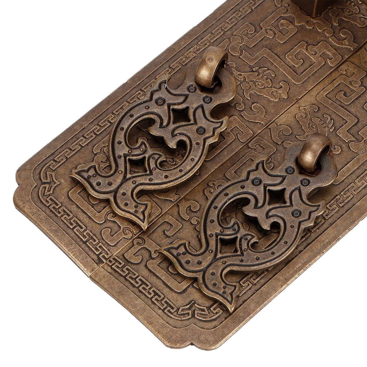 Door Handle Set Chinese Style Antique Copper Pull Handles Cabinet Wardrobe Accessory