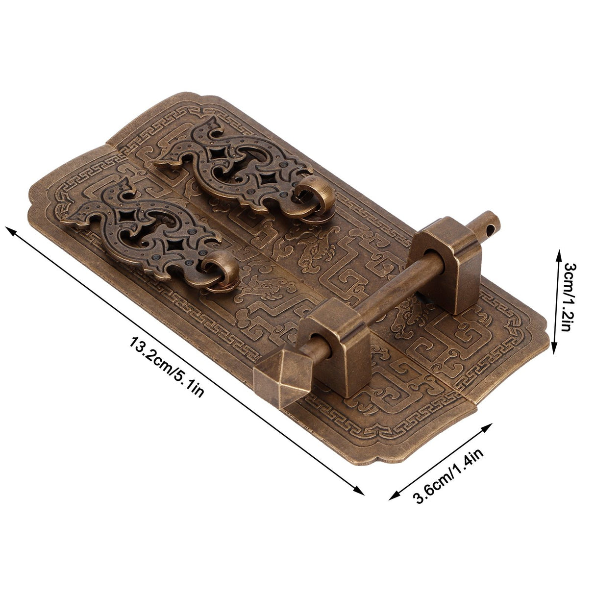 Door Handle Set Chinese Style Antique Copper Pull Handles Cabinet Wardrobe Accessory