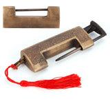 Antique Copper Lock Chinese Old Style Delicate Carved Padlock for Jewelry Box Wedding Gifts5cm Spacing - Low Angle